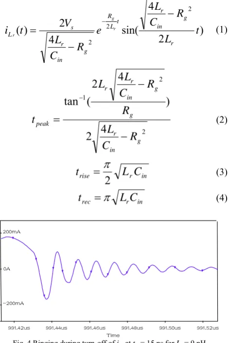 Fig. 2 Operating Waveforms of Diode-Clamped RGD Circuit [15] 
