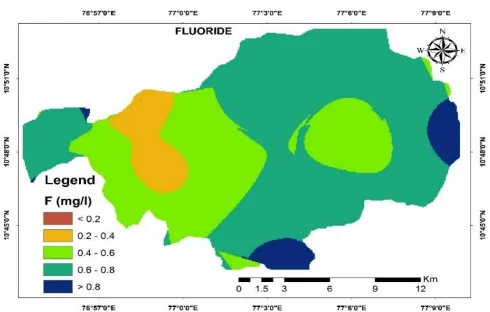 Fig.10. Fluoride level of ground water samples  