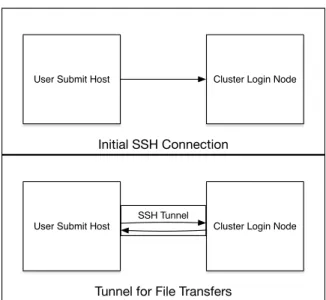 Figure 3.2: Bosco SSH Network Connections to the Cluster Login Nodes