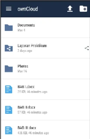 Gambar 11 Tampilan  antar muka OwnCloud Android 