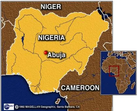 Figure 2 Map of Nigeria showing Federal Capital Territory, Abuja  