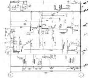 Fig. 2 – Wall on axis 2 – map of the cracks 