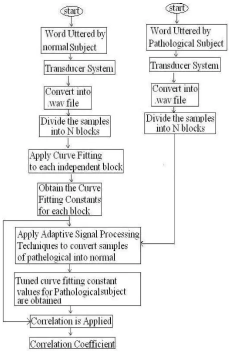 Figure 1. Methodology to obtain correlation between the normal and  pathological subjects 