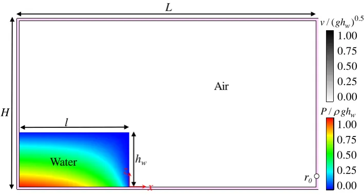 Fig. 1. The numerical model of dam-break. 