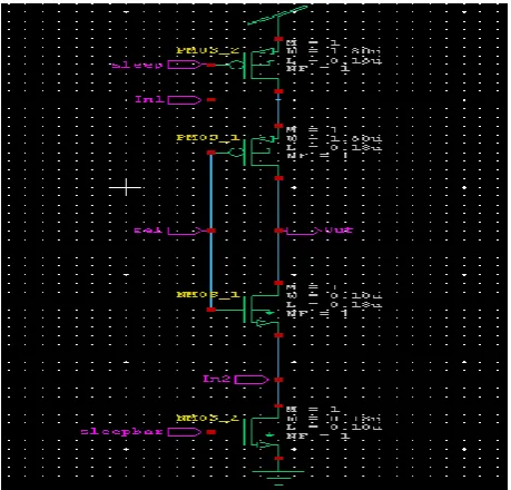 Fig. 8. Basic view of 2T MUX with Sleepy Stack Approach   
