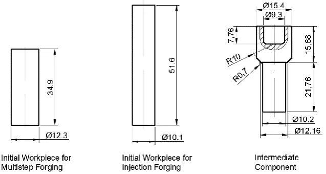 Fig. 2: Illustration of the injection forging process used for the forming of the bolt