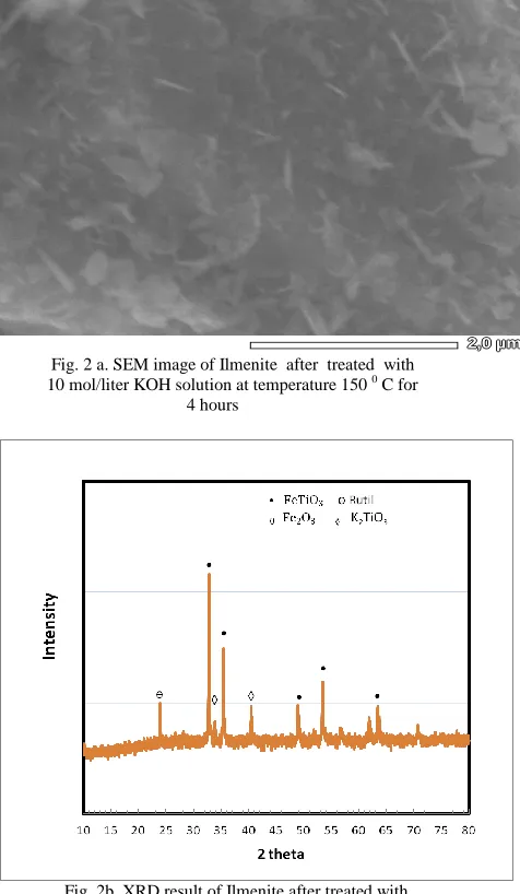 figure 2a for the result of observation by using Scanning Electron Microscoup (SEM)  and figure 2b for the result of observation by using XRD