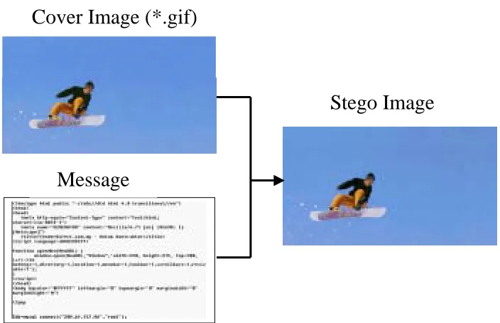 Figure 2.2  Producing Stego-Image Process 