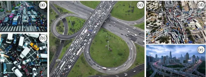 Figure  3  shows  examples  of  real-world  traffic congestion  in  urban  environments
