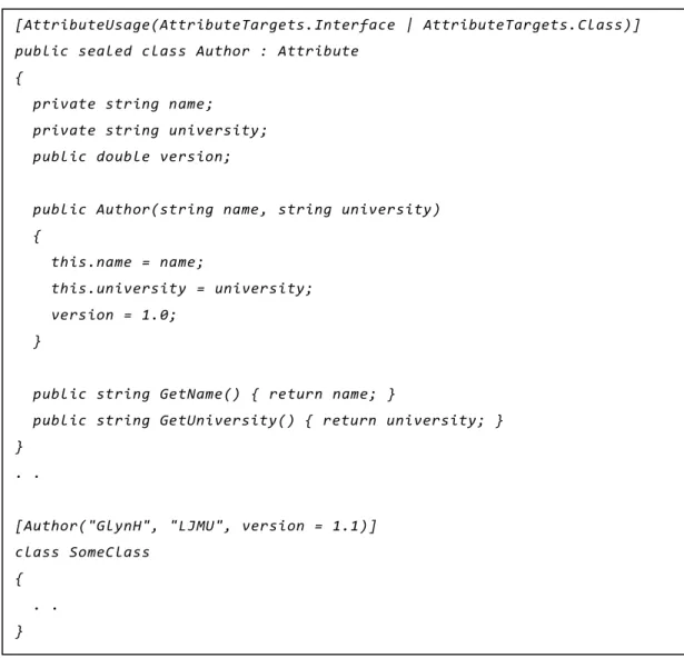 Figure 5.6 - Declaring Custom Attribute Class 