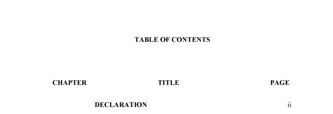 TABLE O F CONTENTS