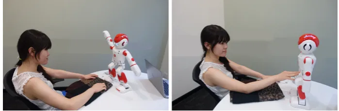 Fig. 5: Participant Interacting with Visual and Haptic Stimuli 1