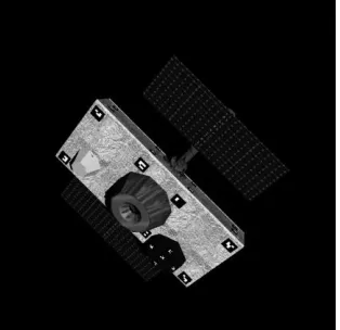 Fig. 2. Target satellite. Example of HR image simulated  with software provided by Thales Alenia Space France