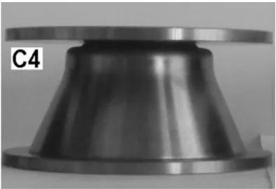 Figure 2.2 Collapsed cone subjected to axial compression (Ifayefunmi and Blachut, 