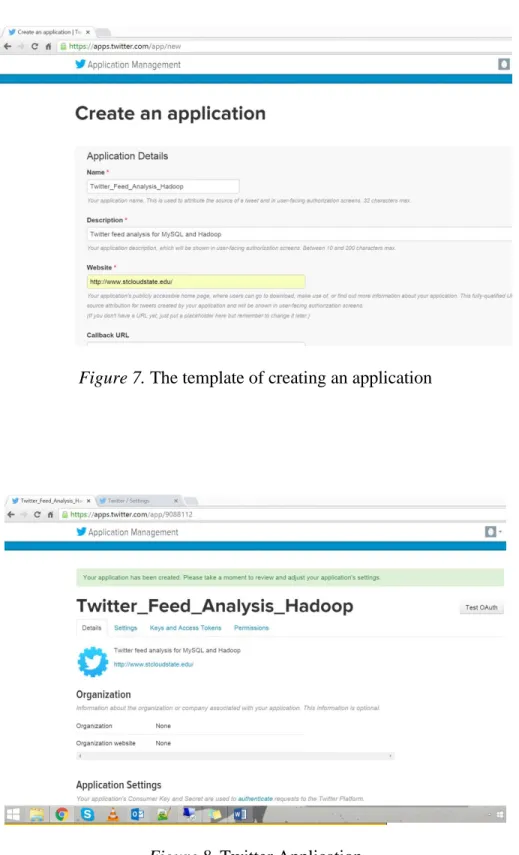Figure 7. The template of creating an application 