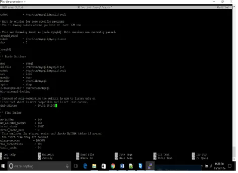 Figure 17. Configuring Machines IP address to MySQL  Restart MySQL service, which allows MySQL to use the configured IP address