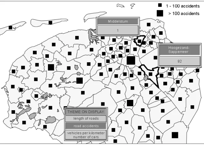 Fig 7.  Maps and decision-making: traffic accident in the Netherlands and insurance policy (from Kraak and Ormeling 1996).