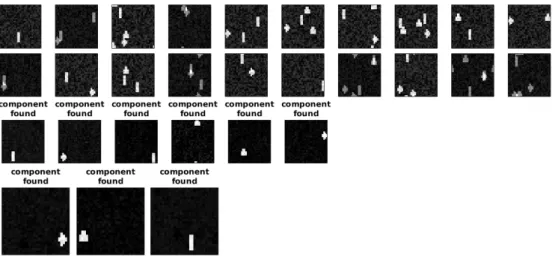Figure 6: On the first 2 rows, there are the original 20 images, composed by three base pictures translated and superimposed