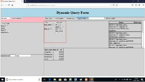 Figure 2. Screenshot of basic query form 