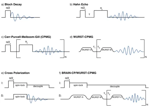 Figure 1.7 NMR pulse sequences used in this work. See text for details.