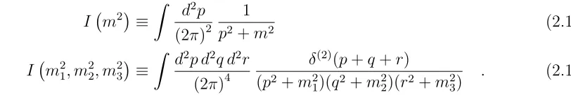 Figure 1: Sunset, double bubble and double tadpole appearing in the two-loop contri-bution to the string partition function for the cusped light-like solution [55,56].