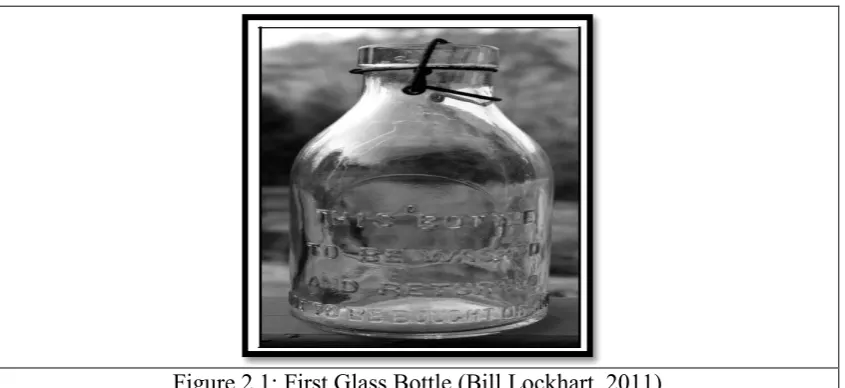 Figure 2.1: First Glass Bottle (Bill Lockhart, 2011) 