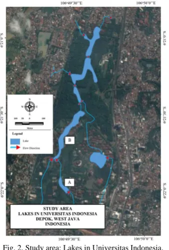 Fig. 2. Study area: Lakes in Universitas Indonesia.  
