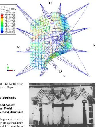 Fig. 16  Deformed shape of the space grid with an abnormal 