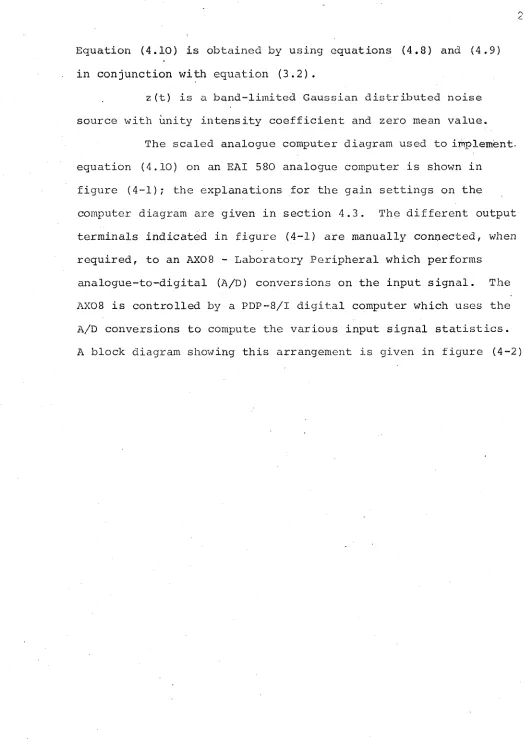 figure (4-1); the explanations for the gain settings on the 