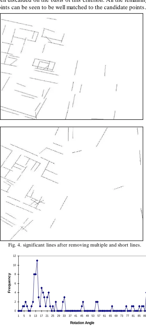 Fig. 4. significant lines after removing multiple and short lines. 