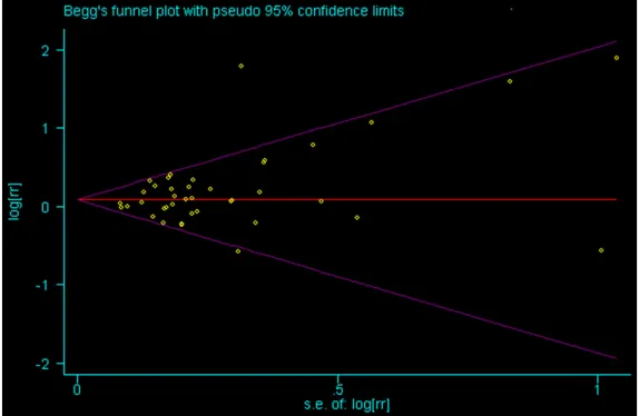 Figure 4. Funnel plot analysis of recessive model.