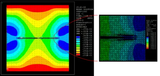 Fig. 5 – The crack model in Peridynamic theory [5]  