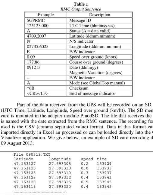 Table 1  RMC Output Sentence 