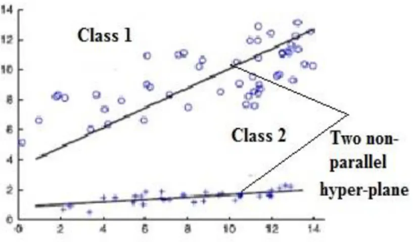 Figure 5. Binary classification using TSVM 