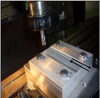 Fig. 3.  Aluminium block during cutting 
