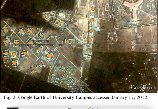 Fig. 2. Google Earth of University Campus accessed January 17, 2012