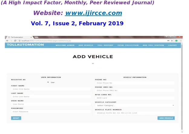 Figure 4.   Vehicle Toll Collection System  