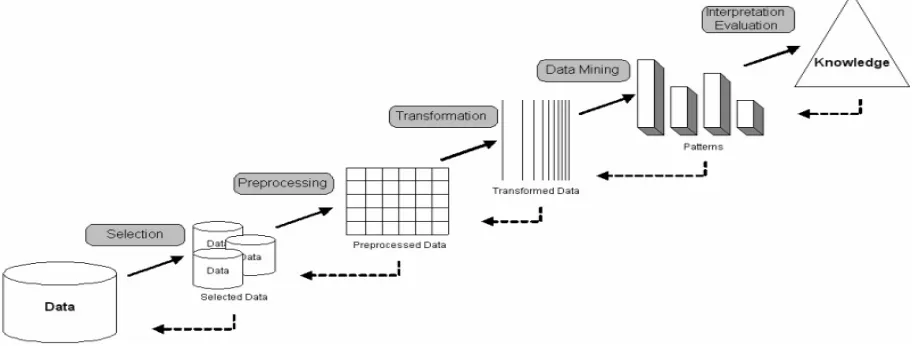 Figure 1:  Data Mining and the KDD Process. 