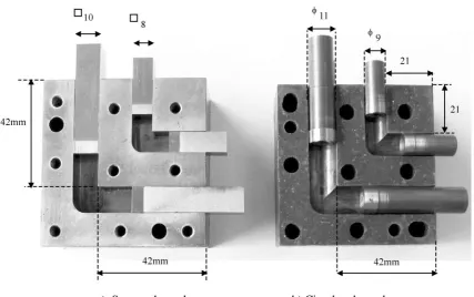 Figure 1. Deformation pattern in 90˚ intersecting channels  