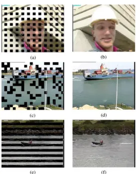 Fig. 4. Experimental results of the proposed  inpainting algorithm with edge extension map