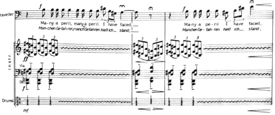 Figure 2: Curlew River by Benjamin Britten, from page 17 in the full score. 