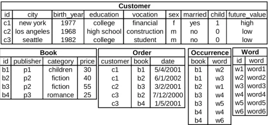 Figure 1. An example book store customer database 