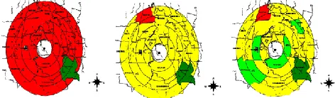 Figure 5. Cluster region result for cluster number of  2, 3 and 4 