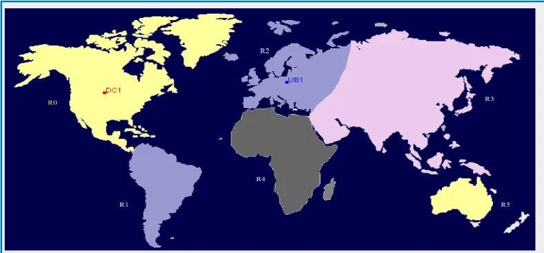 Figure 2 Cloud Analyst Simulator: Region.  