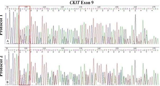 Figure 5. Fragment analysis. Both surgical and biopsy samples were analyzed for fragmentation