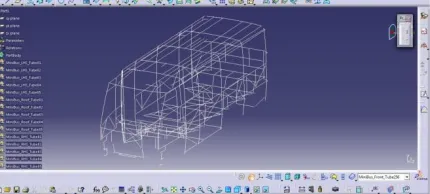 Fig. 22. The Bus skeleton wire Frame on the CATIA Environment  