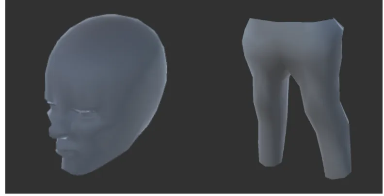 Fig. 6: The result of the adjusted male head with proper texture assigned and s-moothed male pants model
