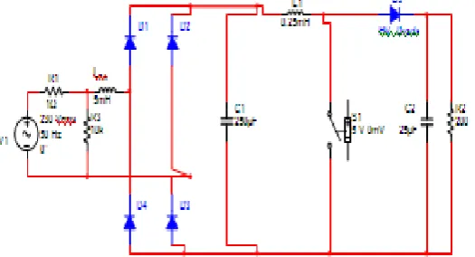 Fig 2.2  Uncontrolled rectifier with Boost converter with series reactors 