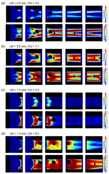 Figure 4. Mean and standard deviation images (top view) for the base blend produced by 16000 radiographs for each irradiated location (Re = 35500)