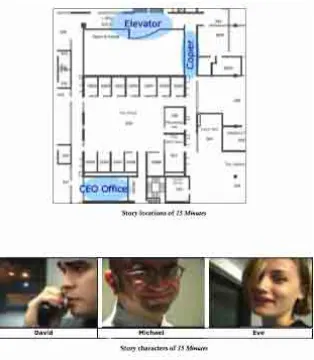 Figure  3.8 screenshot from M-Views authoring tool. Above, a map of the locations where the story content is retrievable